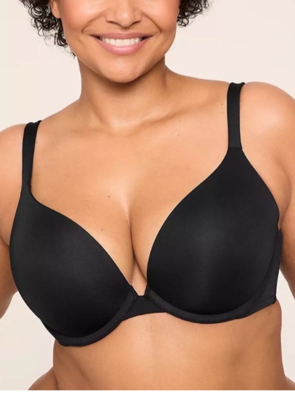 Cacique Smooth Boost Plunge Bra 40B Black